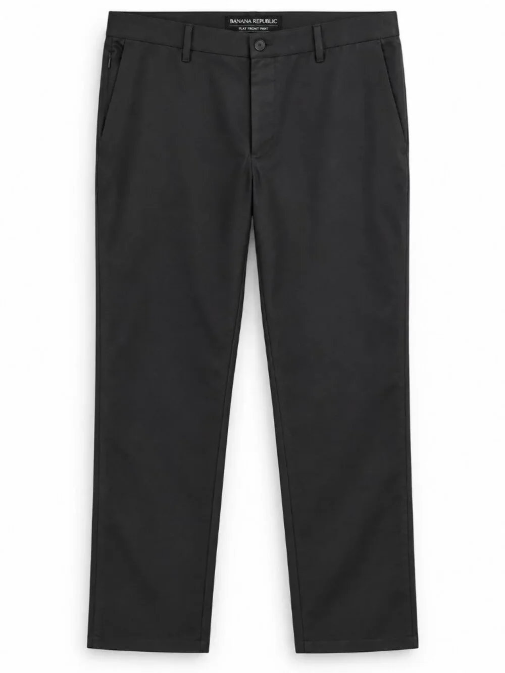 Banana Republic Mens Flat Front Black Pants 36x30 Stretch NWT